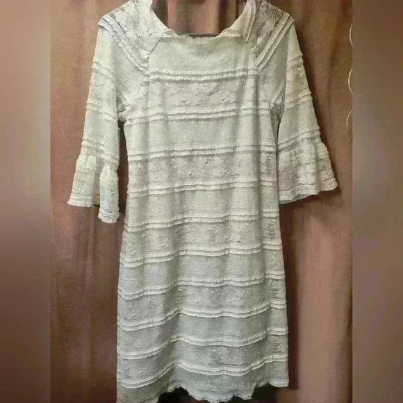Rabbit rabbit rabbit designs white lace dress womans sz 4 - Picture 2 of 4